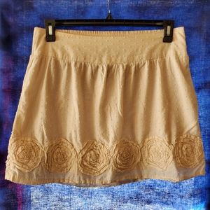 Stoosh Cream Short Skirt with Roses